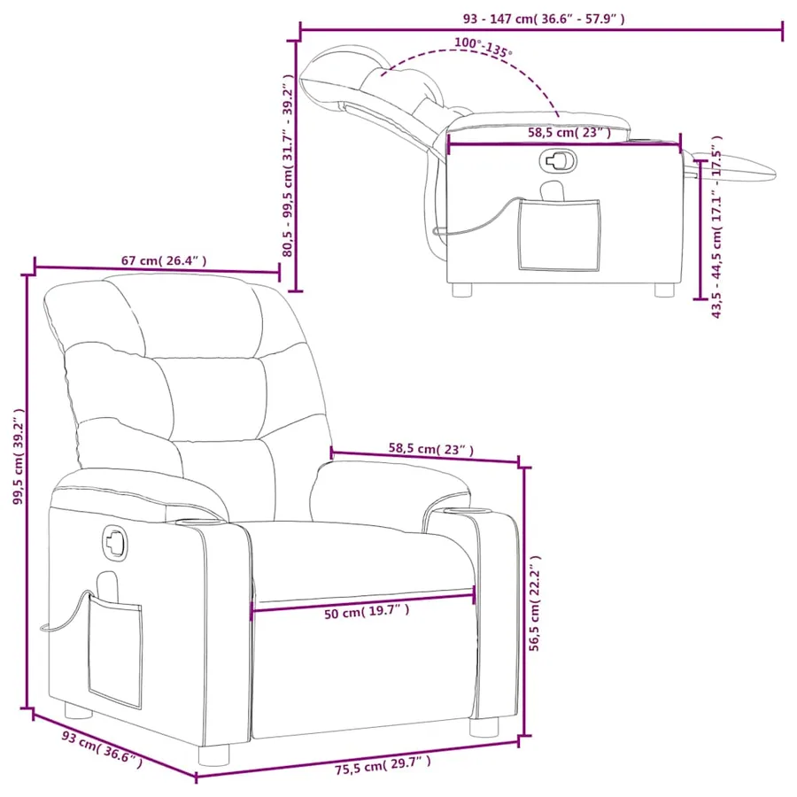 Fauteuil de massage inclinable Rouge bordeaux Similicuir - 12