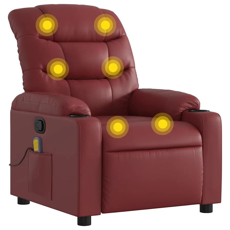 Fauteuil de massage inclinable Rouge bordeaux Similicuir - 2