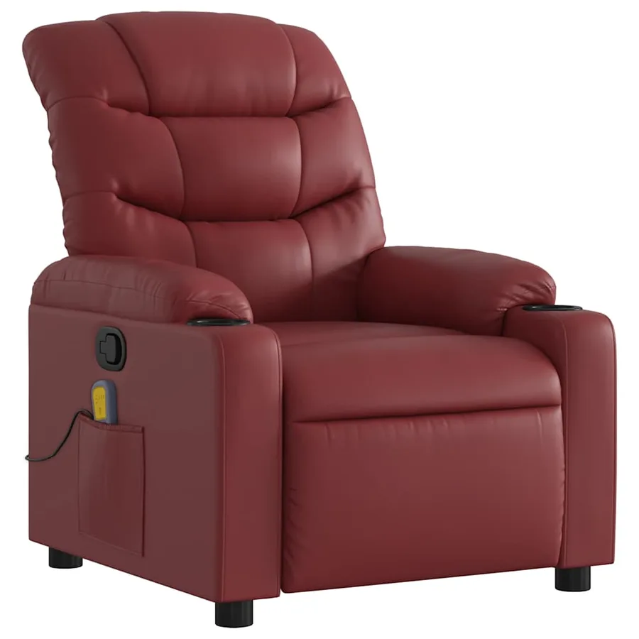 Fauteuil de massage inclinable Rouge bordeaux Similicuir - 3