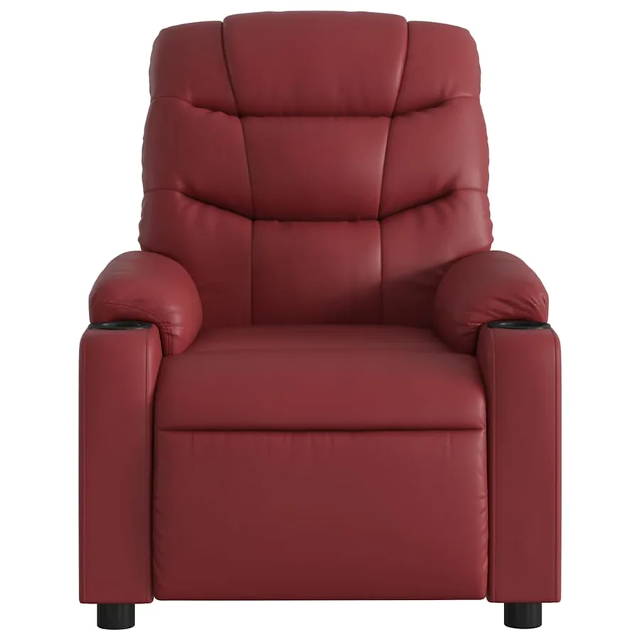 Fauteuil de massage inclinable Rouge bordeaux Similicuir - 7