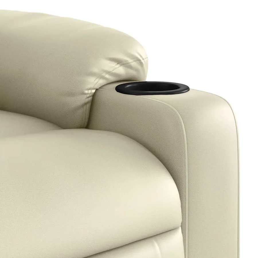 Fauteuil inclinable électrique crème similicuir - 12