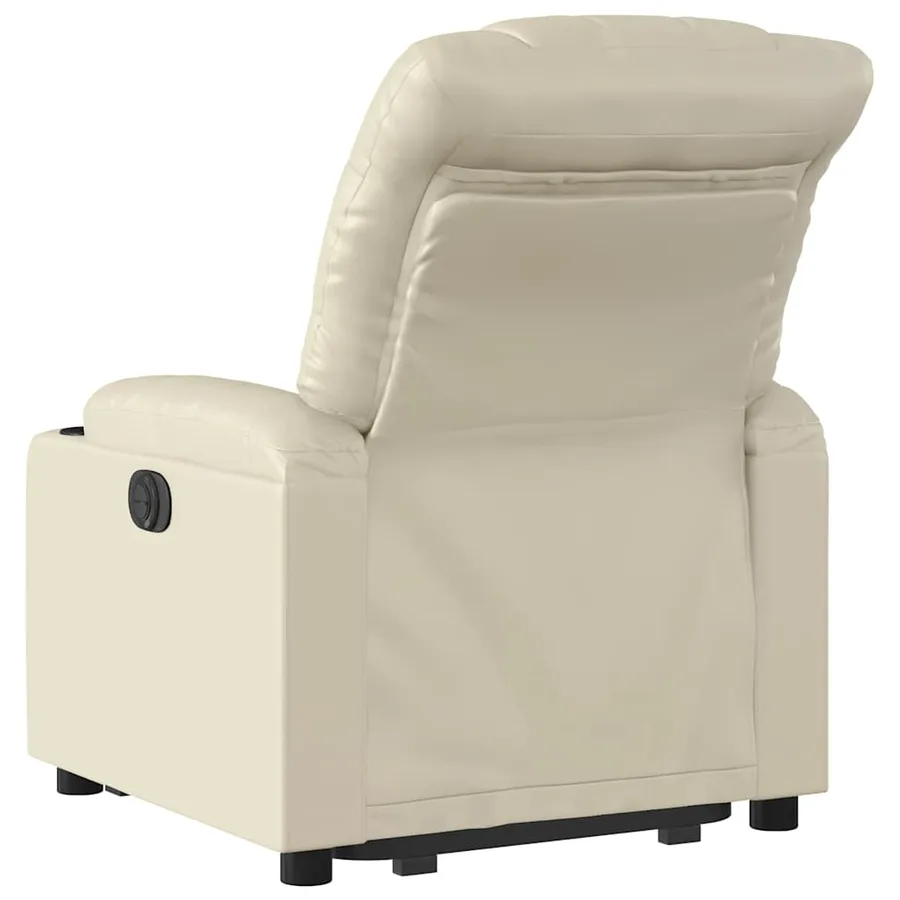 Fauteuil inclinable électrique crème similicuir - 5
