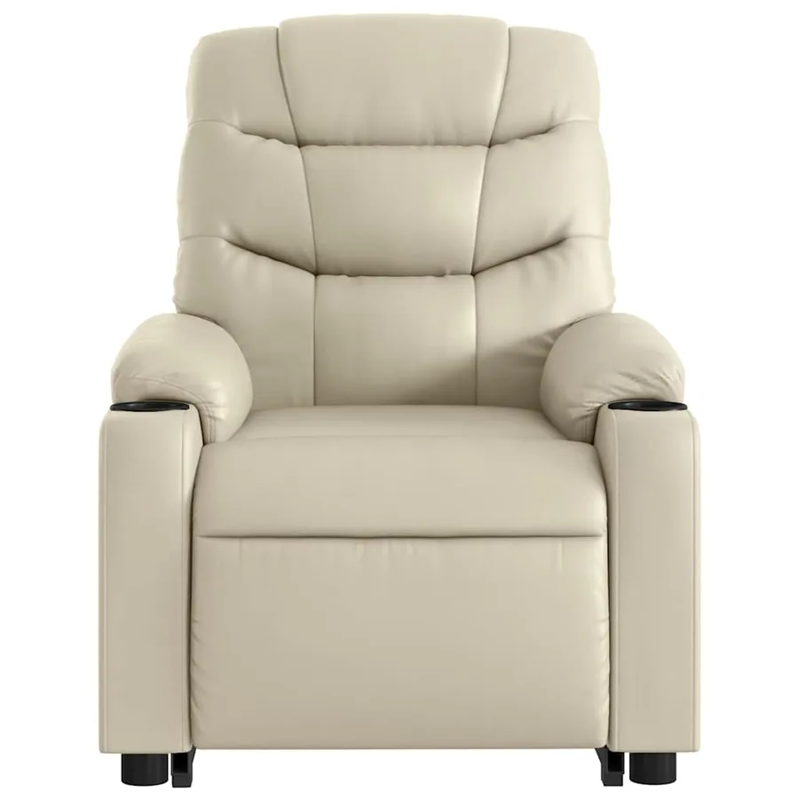 Fauteuil inclinable électrique crème similicuir - 9
