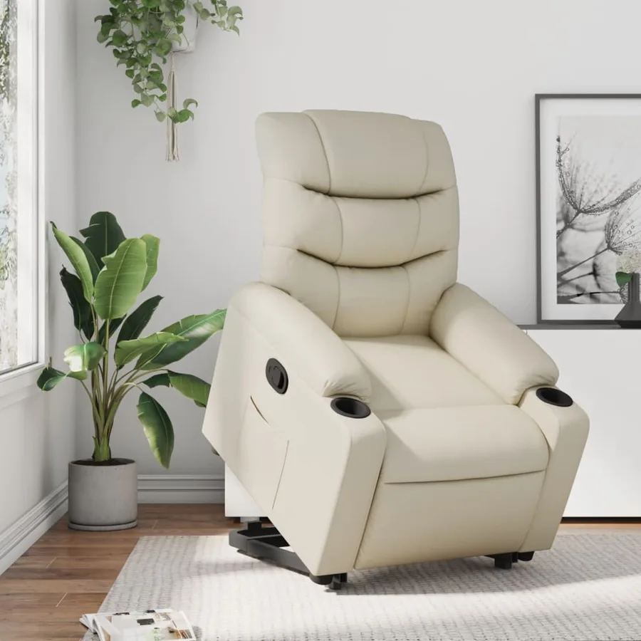 Fauteuil inclinable Crème Similicuir - 15