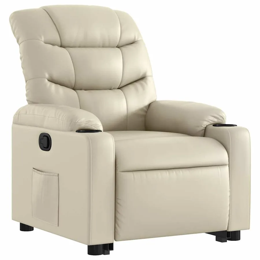Fauteuil inclinable Crème Similicuir - 4
