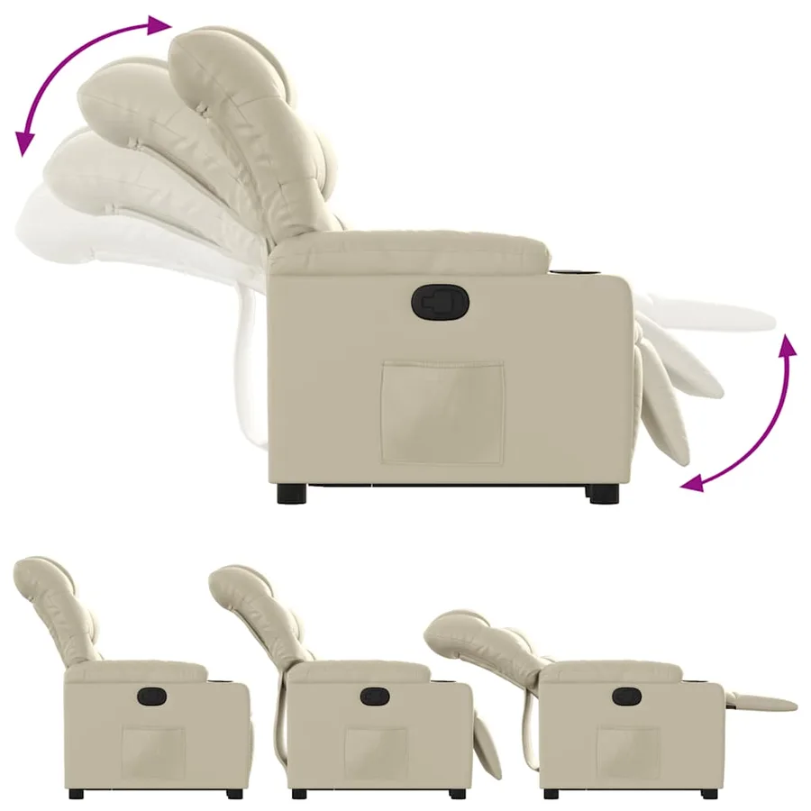 Fauteuil inclinable Crème Similicuir - 7