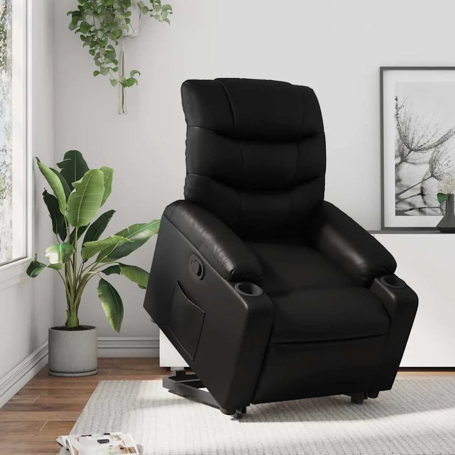 Fauteuil inclinable Noir Similicuir - 16