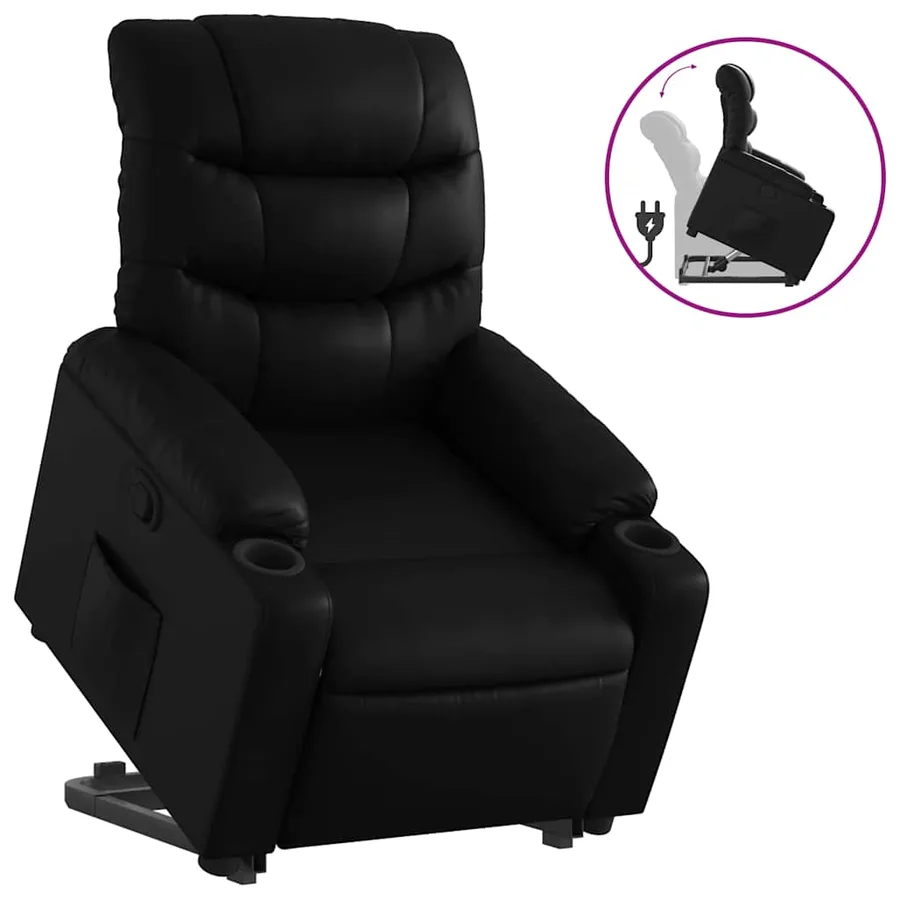 Fauteuil inclinable Noir Similicuir - 2