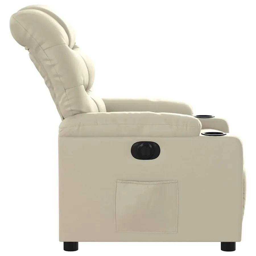 Fauteuil inclinable électrique Crème Similicuir - 10