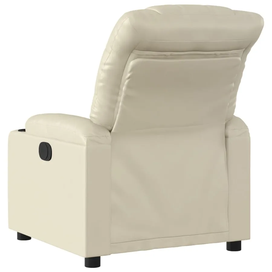Fauteuil inclinable électrique Crème Similicuir - 5