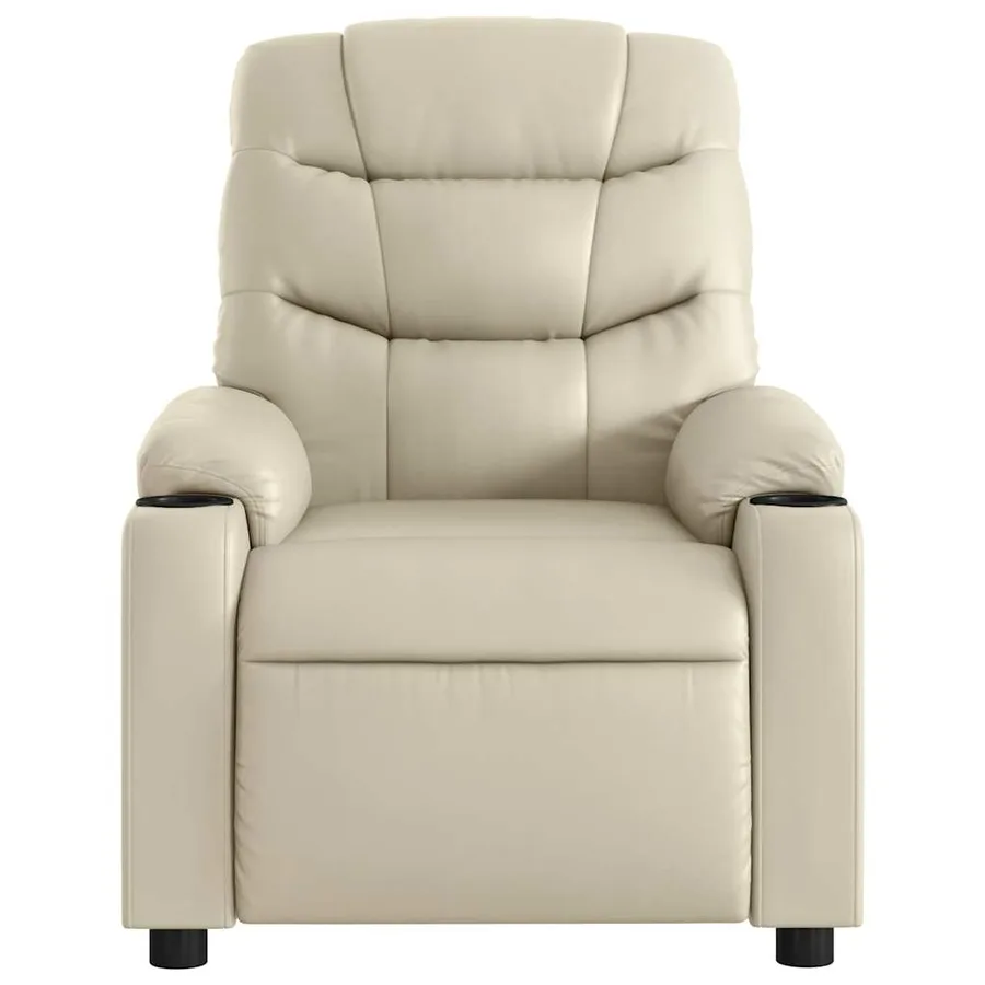Fauteuil inclinable électrique Crème Similicuir - 9