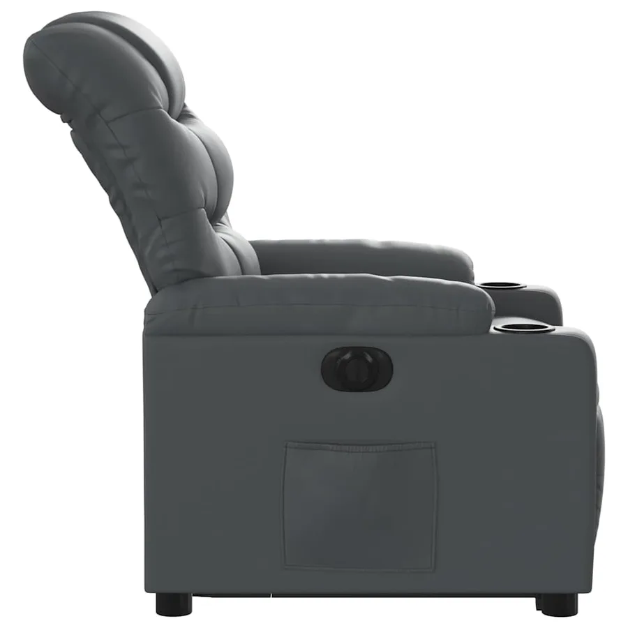 Fauteuil inclinable électrique gris similicuir - 10