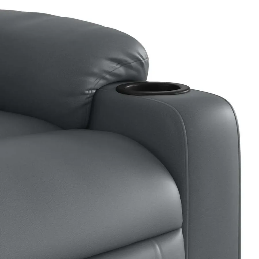 Fauteuil inclinable électrique gris similicuir - 12