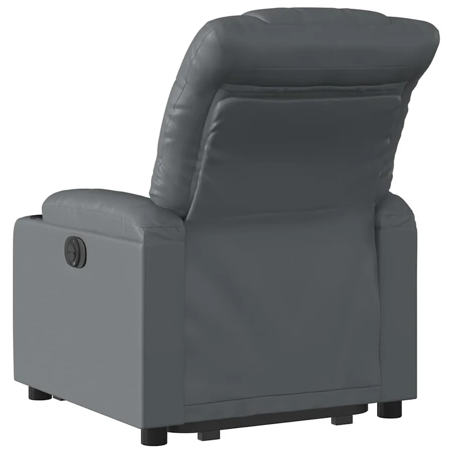 Fauteuil inclinable électrique gris similicuir - 4