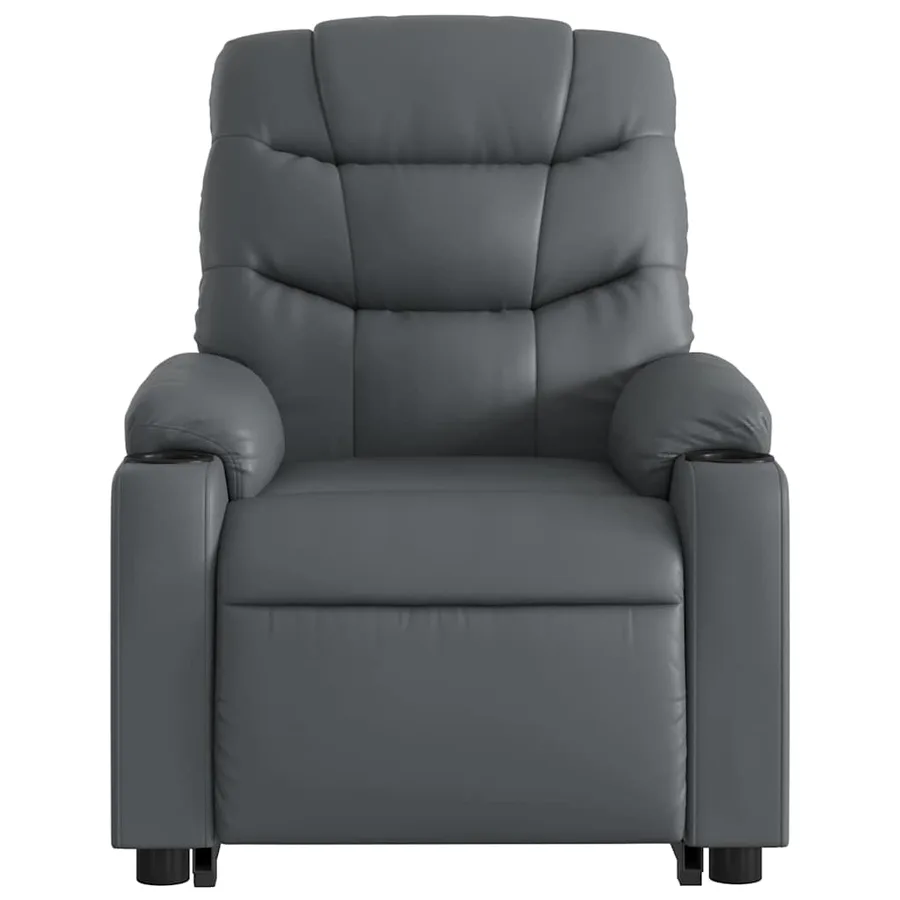 Fauteuil inclinable électrique gris similicuir - 9