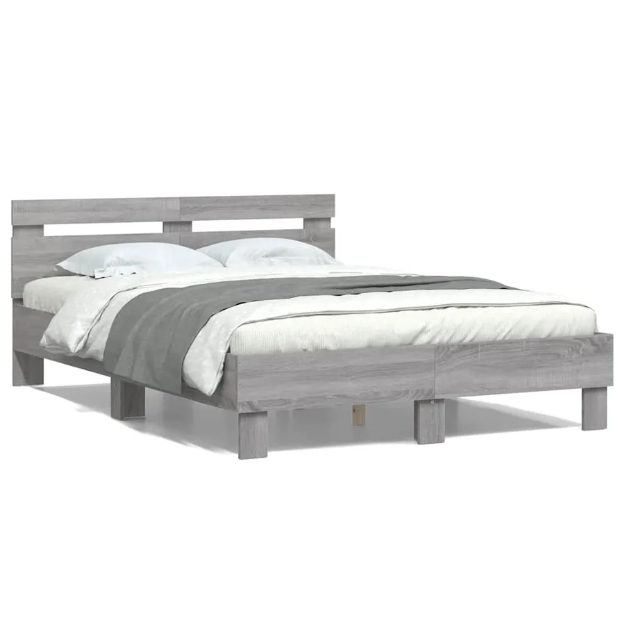 Cadre de lit sans matelas sonoma gris 120x200 cm - 2