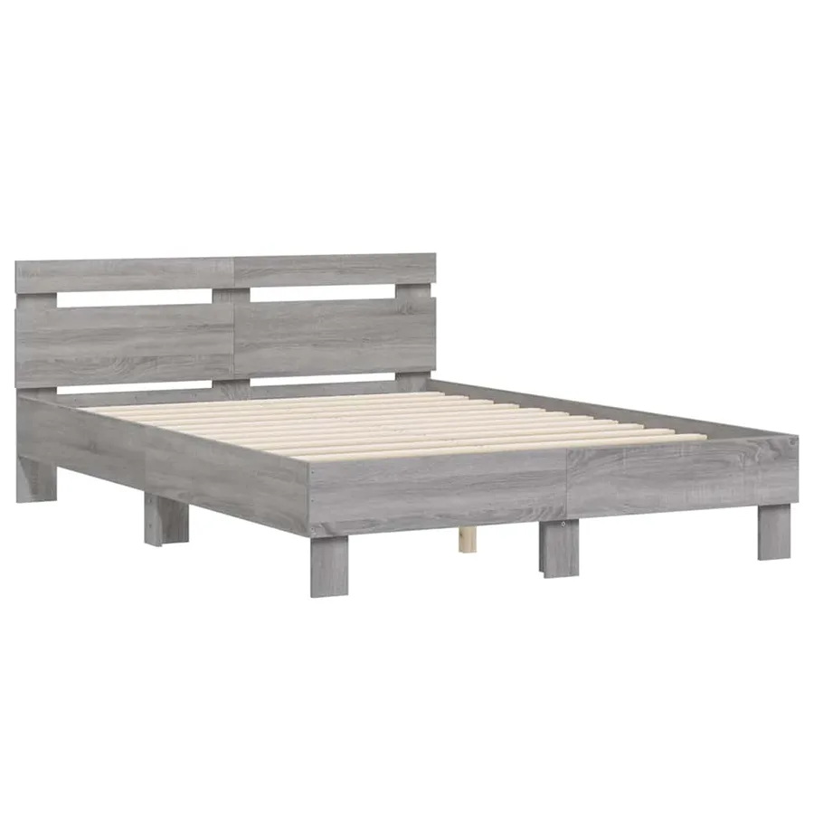 Cadre de lit sans matelas sonoma gris 120x200 cm - 3