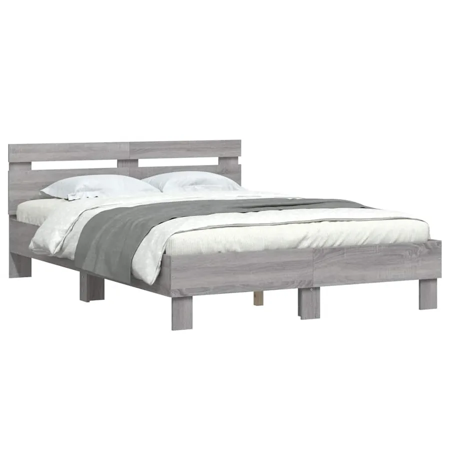 Cadre de lit sans matelas sonoma gris 120x200 cm - 4