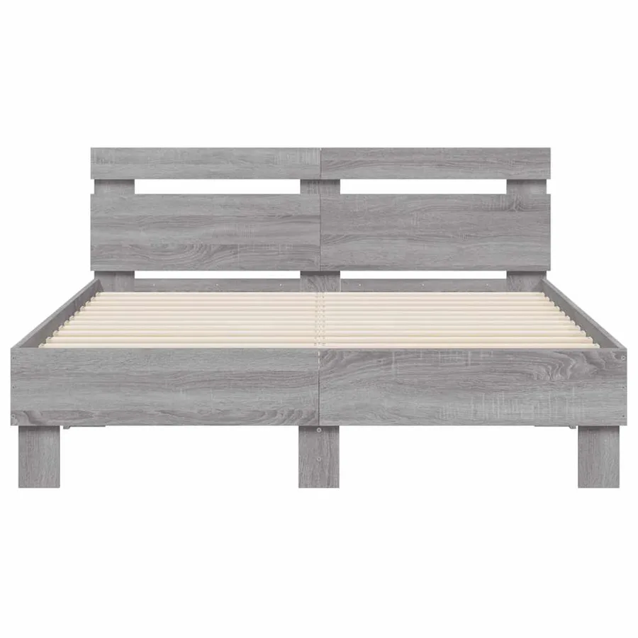 Cadre de lit sans matelas sonoma gris 120x200 cm - 5