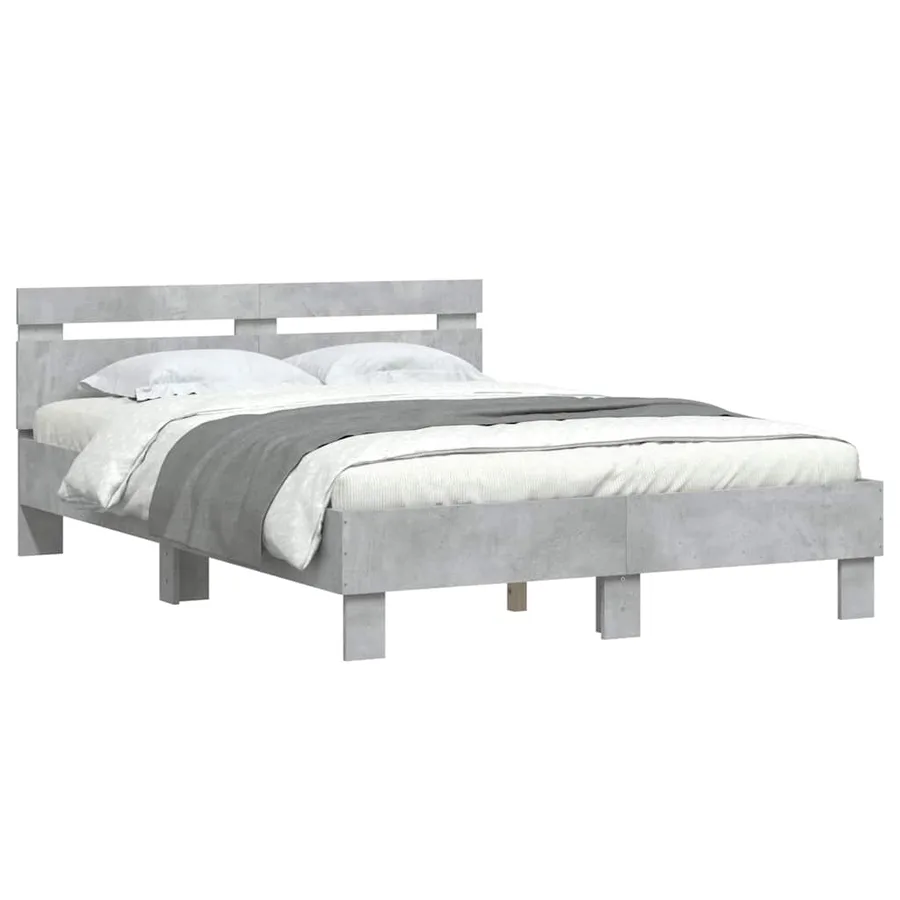 Cadre de lit sans matelas gris béton 120x200 cm - 4