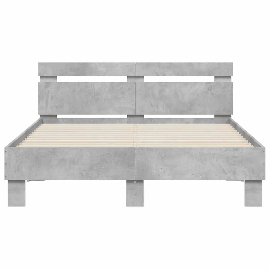 Cadre de lit sans matelas gris béton 120x200 cm - 5