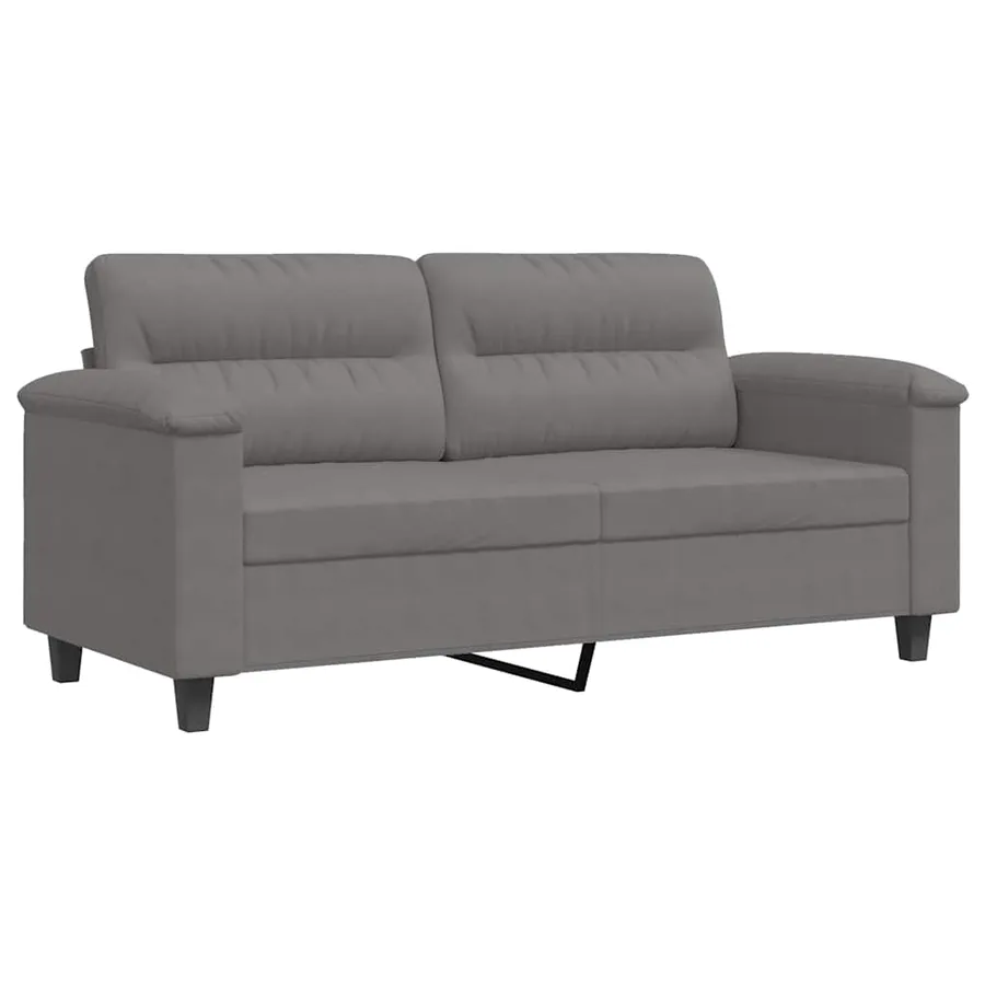 Canapé à 2 places Gris foncé 140 cm Tissu microfibre - 2