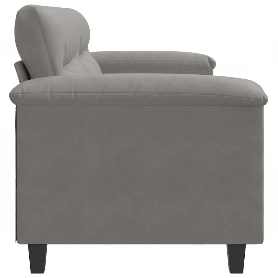 Canapé à 2 places Gris foncé 140 cm Tissu microfibre - 5