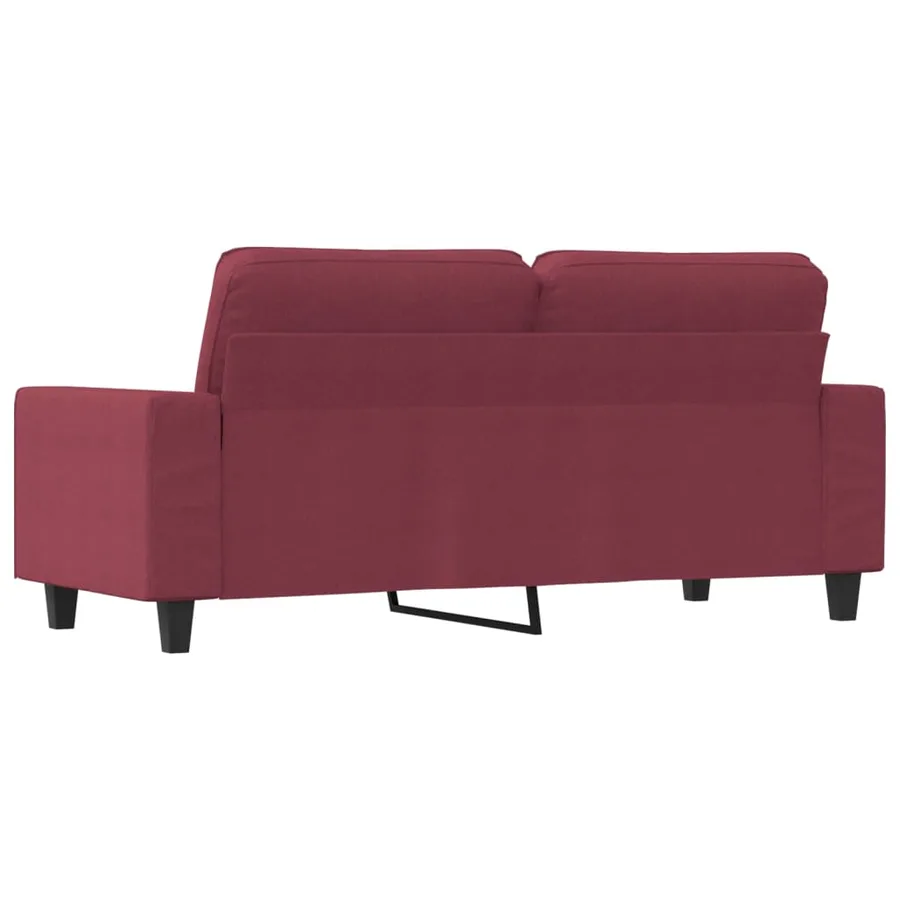 Canapé à 2 places Rouge bordeaux 140 cm Tissu - 5