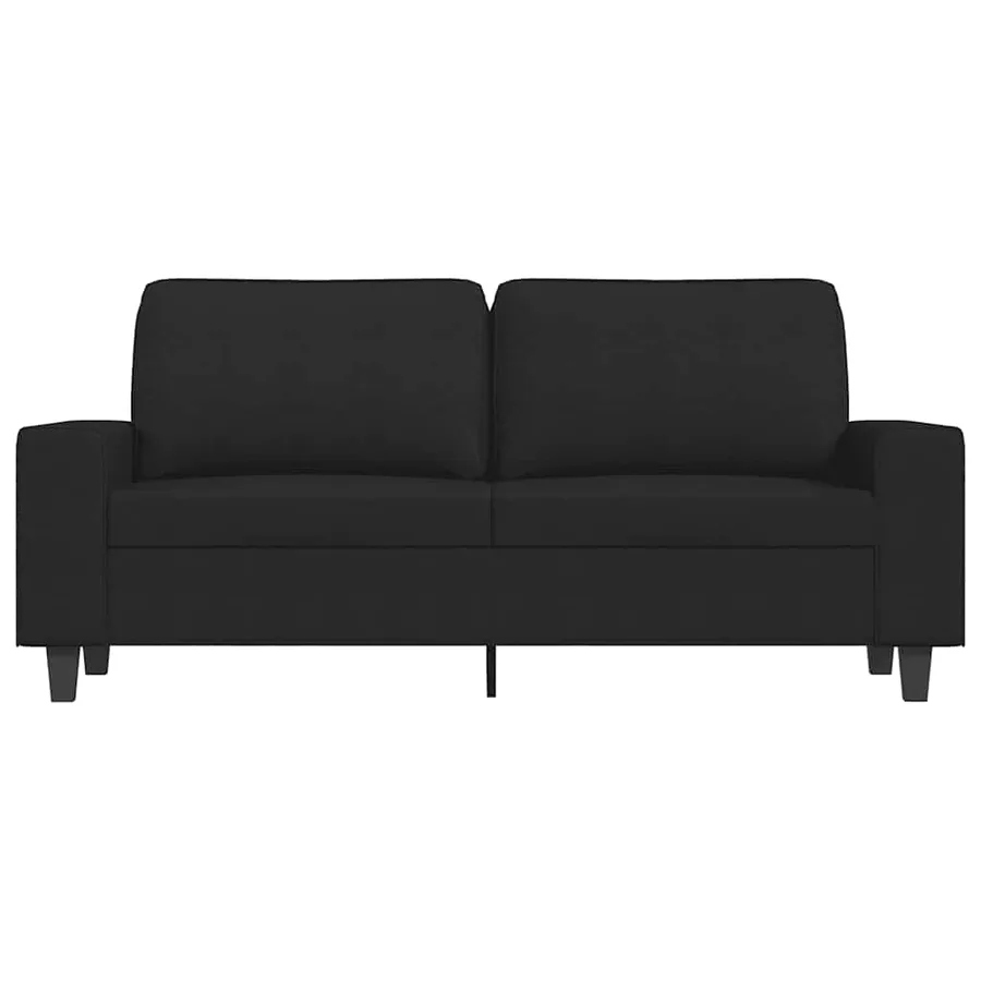 Canapé à 2 places Noir 140 cm Tissu - 3