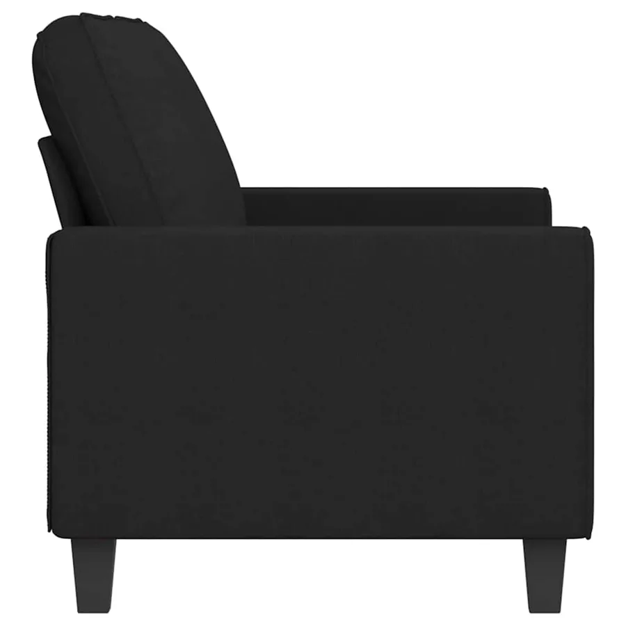 Canapé à 2 places Noir 140 cm Tissu - 4