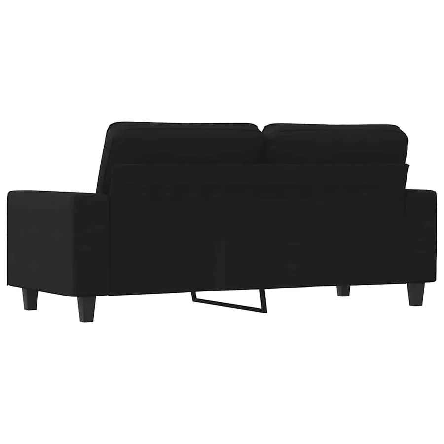 Canapé à 2 places Noir 140 cm Tissu - 5