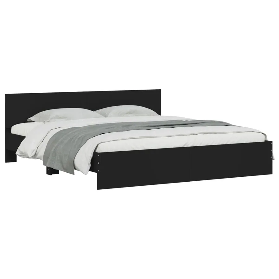 Cadre de lit sans matelas noir 160x200 cm - 3