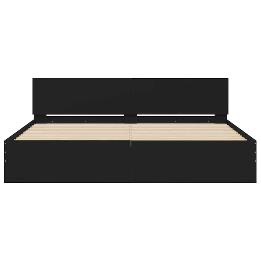 Cadre de lit sans matelas noir 160x200 cm - 5