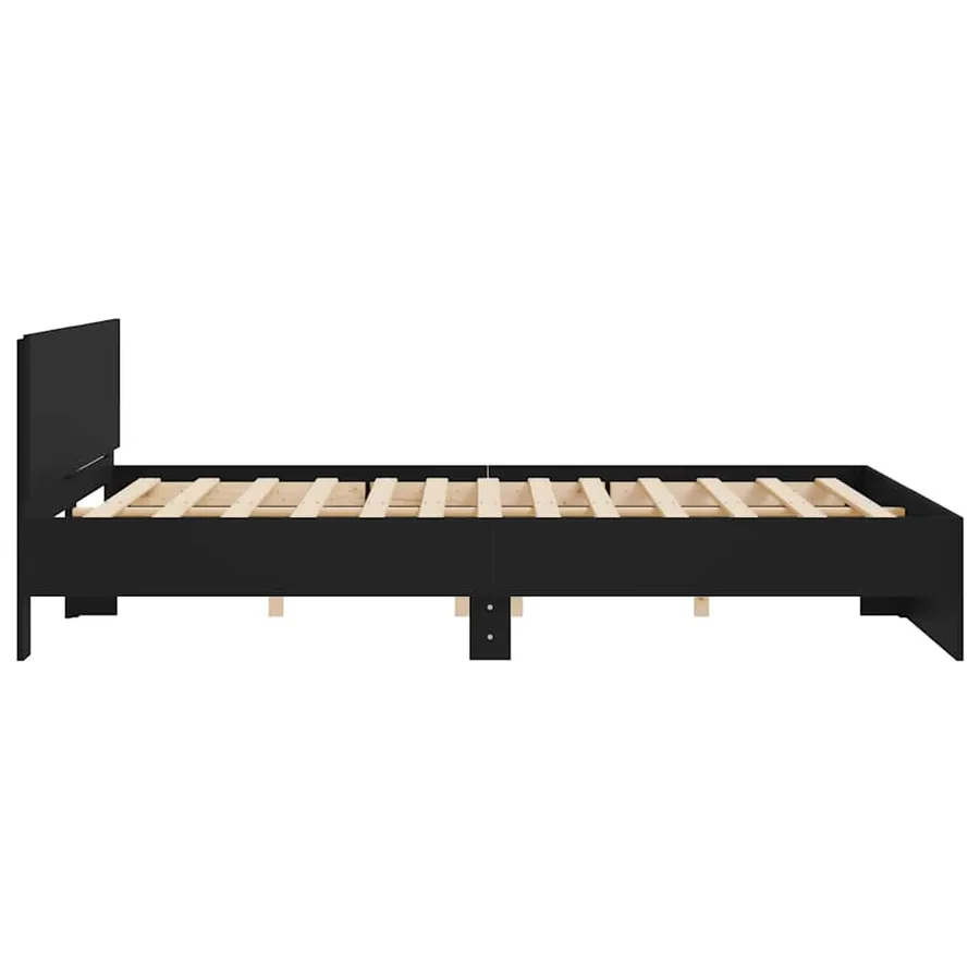 Cadre de lit sans matelas noir 160x200 cm - 6