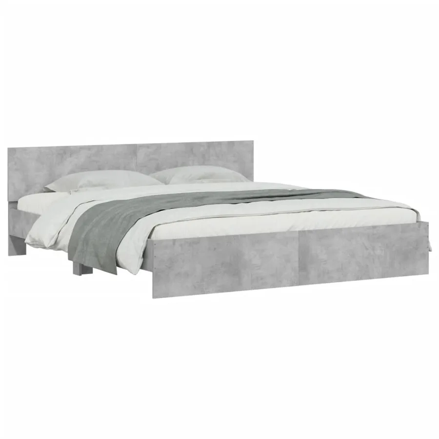 Cadre de lit sans matelas gris béton 160x200 cm - 3
