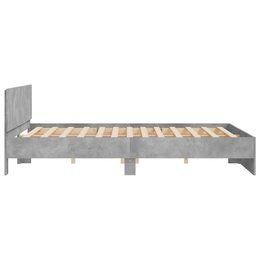 Cadre de lit sans matelas gris béton 160x200 cm - 6