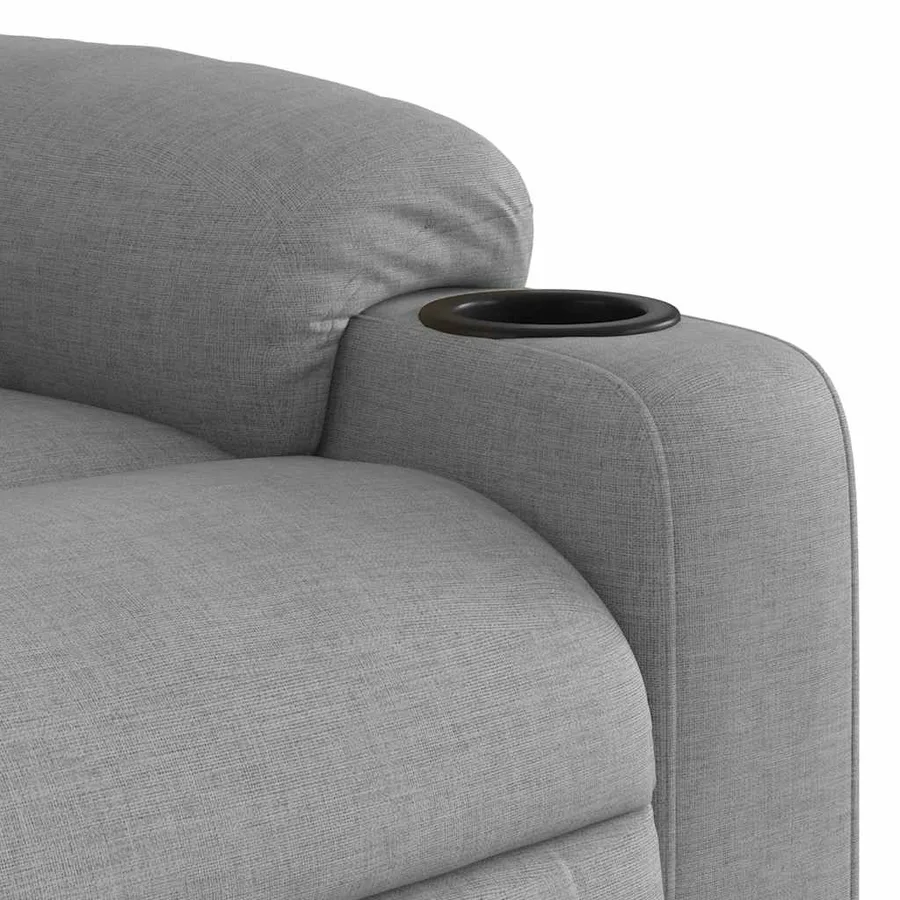 Fauteuil inclinable électrique gris clair tissu - 12