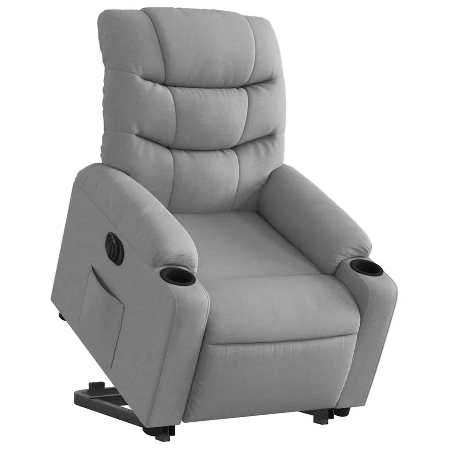 Fauteuil inclinable électrique gris clair tissu - 3