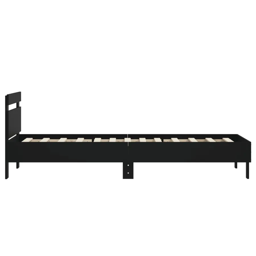 Cadre de lit sans matelas avec tête de lit noir 90x200 cm - 6