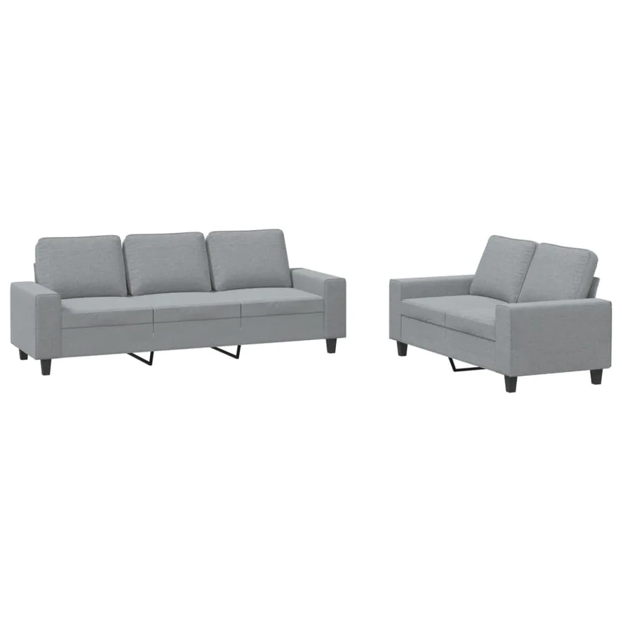 Ensemble de canapés 2 pcs gris clair tissu - 2