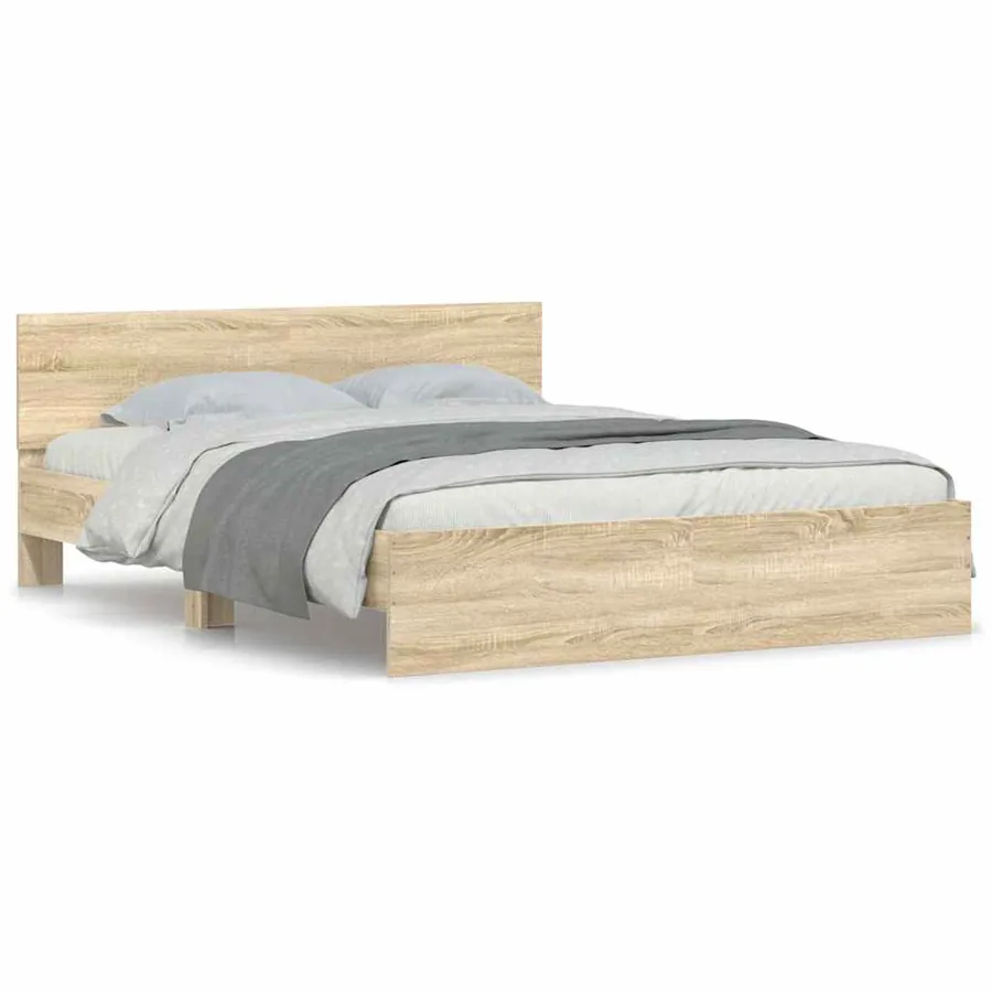 Cadre de lit sans matelas chêne sonoma 140x200 cm - 2