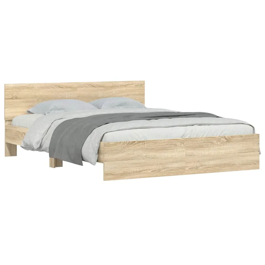 Cadre de lit sans matelas chêne sonoma 140x200 cm - 3