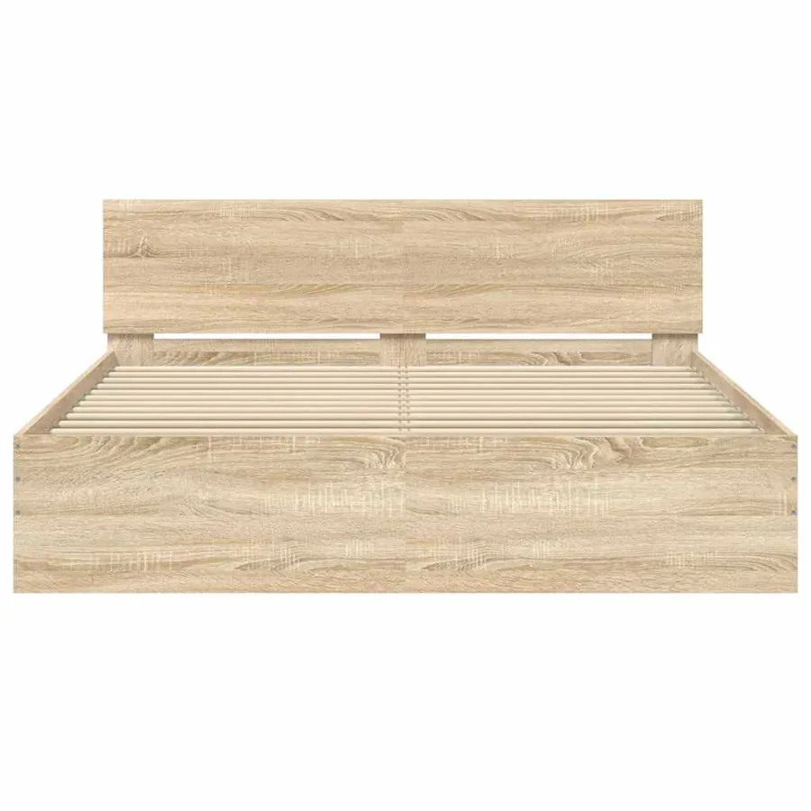 Cadre de lit sans matelas chêne sonoma 140x200 cm - 5