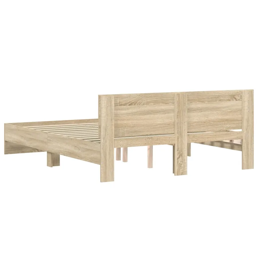 Cadre de lit sans matelas chêne sonoma 140x200 cm - 7