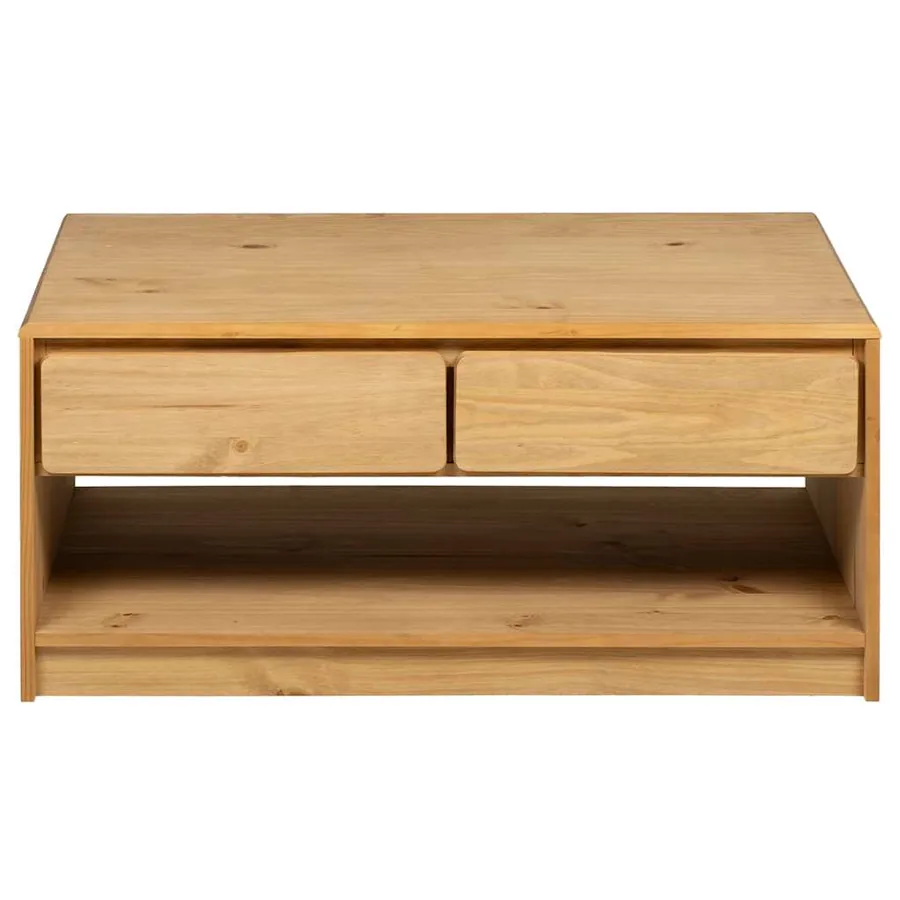 Table basse SAUDA chêne 99x55x45 cm bois de pin massif - 4