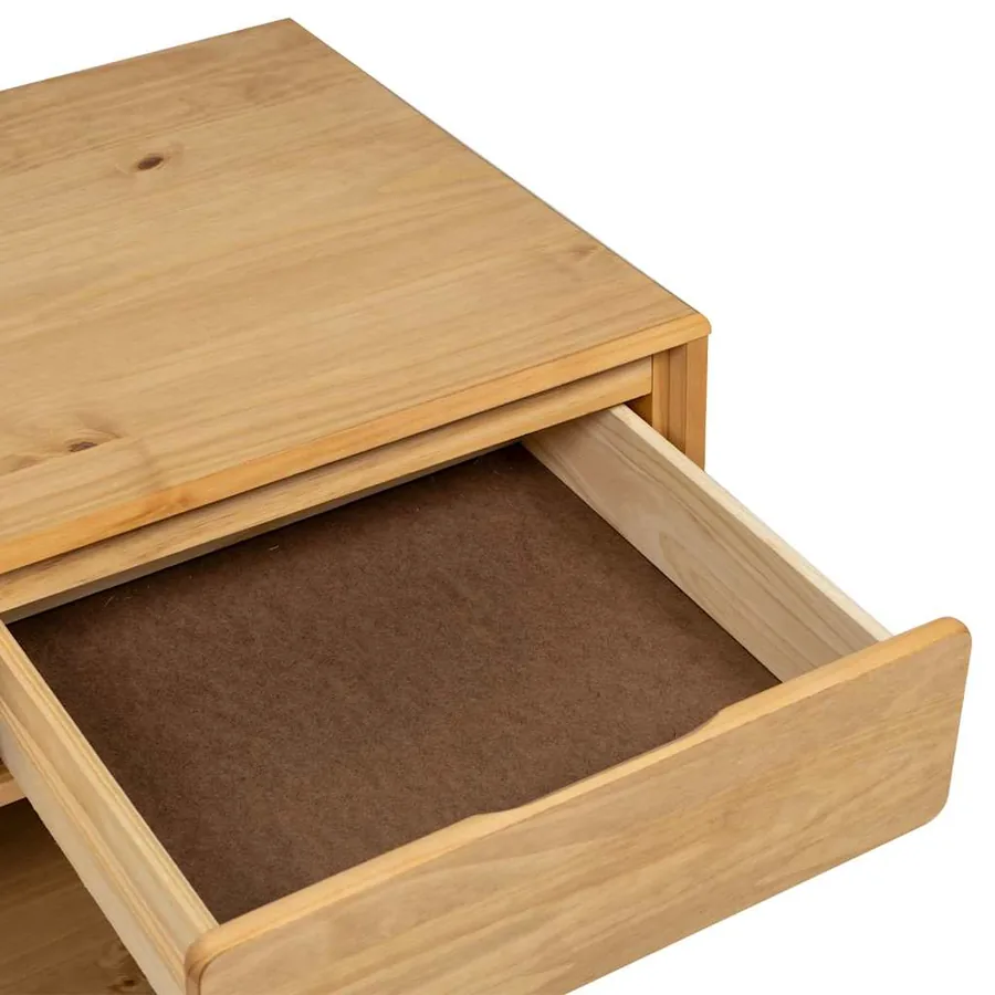 Table basse SAUDA chêne 99x55x45 cm bois de pin massif - 7