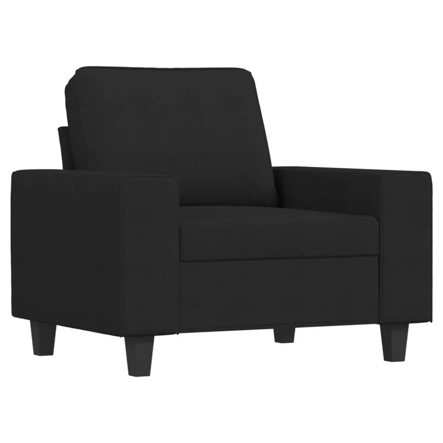 Ensemble de canapés 3 pcs noir tissu - 3