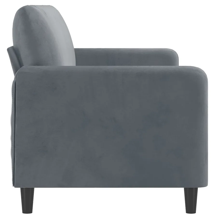 Canapé à 3 places Gris foncé 180 cm Velours - 4