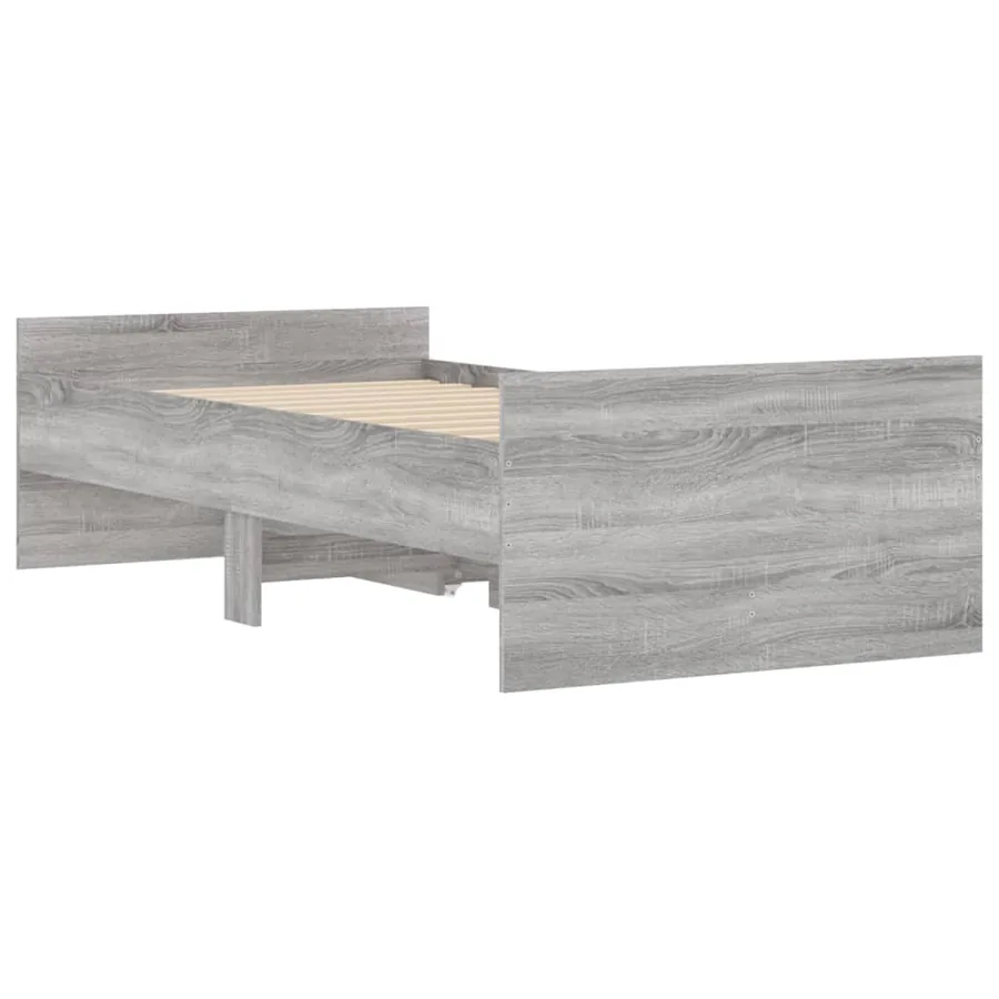 Cadre de lit avec tiroirs sans matelas sonoma gris 100x200 cm - 8