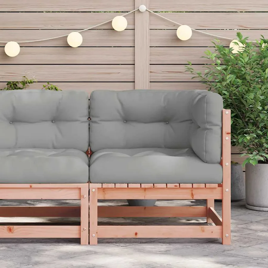 Canapé d'angle de jardin avec coussins bois massif douglas - 3